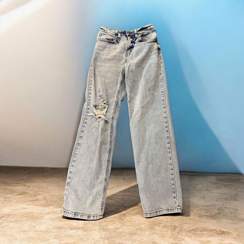 Wild Fable Women's Straight Jeans Light Wash with Floral Pocket Design Size 00
